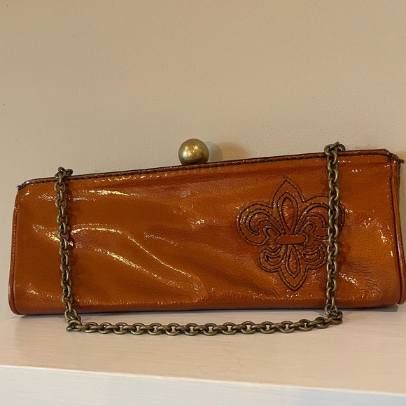 Vintage Gianni Bini Cognac Brown Clutch Bag/Purse. Excellent Condition. - Picture 4 of 11